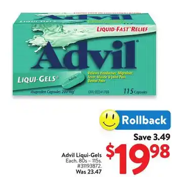 Walmart Advil Liqui-Gels offer