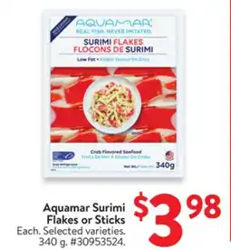 Walmart Aquamar Surimi Flakes or Sticks offer