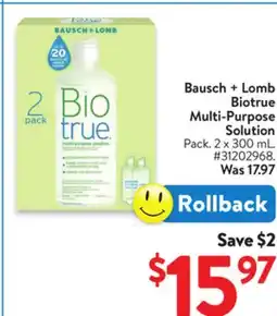 Walmart Bausch + Lomb Biotrue Multi-Purpose Solutions offer