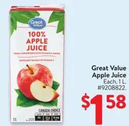 Walmart Great Value Apple Juice offer