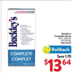 Walmart Buckley's Complete Syrup offer