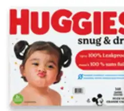 Walmart Huggies Snug & Dry, Little Movers or Little Snugglers Mega Colossal Pack Diapers offer