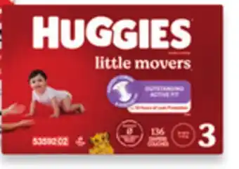 Walmart Huggies Little Movers or Little Snugglers Mega Colossal Pack Diapers offer