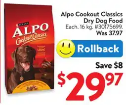 Walmart Alpo Cookout Classics Dry Dog Food offer