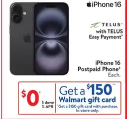 Walmart iPhone 16 Postpaid Phone offer