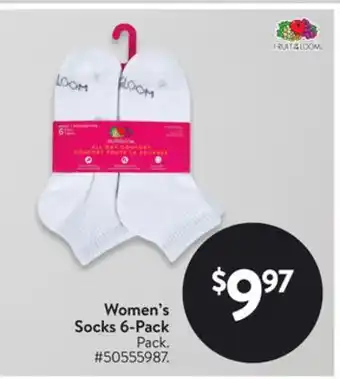 Walmart Women's Socks 6-Pack offer