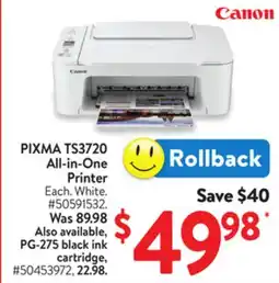 Walmart PIXMA TS3720 All-In-One Printer offer