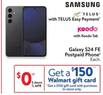 Walmart Galaxy S24 FE Postpaid Phone‡ offer