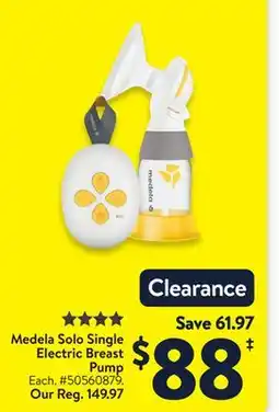 Walmart Medela Solo Single Electric Breast Pump offer