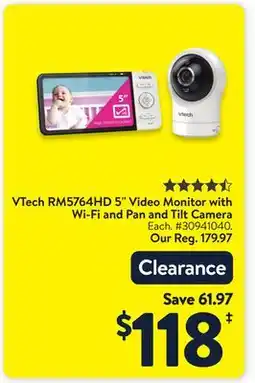 Walmart VTech RM5764HD 5 Video Monitor with Wi-Fi and Pan and Tilt Camera offer