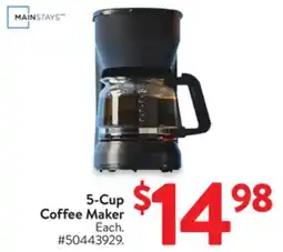 Walmart 5-Cup Coffee Maker offer