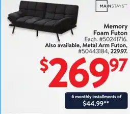 Walmart Memory Foam Futon offer