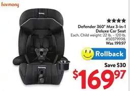 Walmart Defender 360° Max 3-in-1 Deluxe Car Seat offer