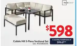 Walmart Mainstays Cobble Hill 3-Piece Sectional Set offer