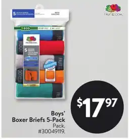 Walmart Boys' Boxer Briefs 5-Pack offer