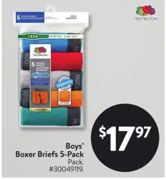 Walmart Boys' Boxer Briefs 5-Pack offer