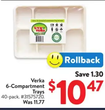 Walmart Verka 6-Compartment Trays offer