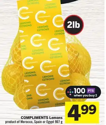 Foodland COMPLIMENTS Lemons offer