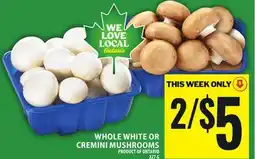 Food Basics WHOLE WHITE OR CREMINI MUSHROOMS offer