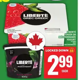 Food Basics LIBERTÉ GREEK OR MÉDITERRANÉE YOGURT offer