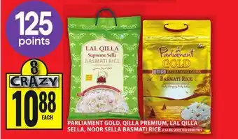 Food Basics PARLIAMENT GOLD, QILLA PREMIUM, LAL QILLA SELLA, NOOR SELLA BASMATI RICE offer