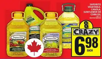 Food Basics SAPORITO VEGETABLE, CANOLA, SUNFLOWER OR CORN OIL offer