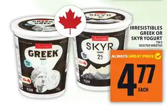 Food Basics IRRESISTIBLES GREEK OR SKYR YOGURT offer