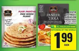 Food Basics DIVYA ENTRÉES, NAANS OR PARATHAS offer