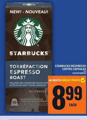 Food Basics STARBUCKS NESPRESSO COFFEE CAPSULES offer