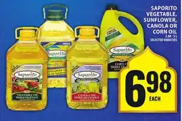 Food Basics SAPORITO VEGETABLE, SUNFLOWER, CANOLA OR CORN OIL offer