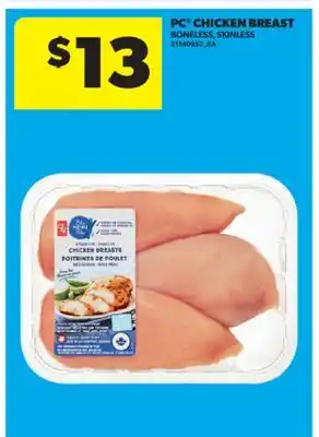 Real Canadian Superstore PC CHICKEN BREAST BONELESS SKINLESS offer