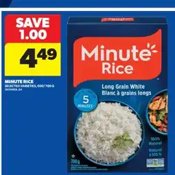 Real Canadian Superstore MINUTE RICE, 600/700 G offer