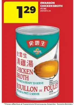 Real Canadian Superstore SWANSON CHICKEN BROTH, 412 ML offer