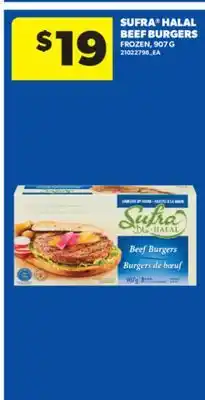 Real Canadian Superstore SUFRA HALAL BEEF BURGERS, 907 G offer