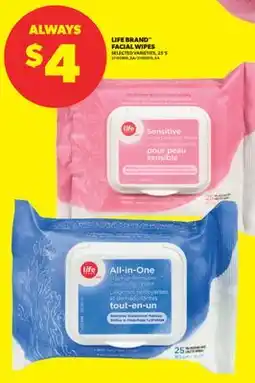 Real Canadian Superstore LIFE BRAND FACIAL WIPES, 25' S offer