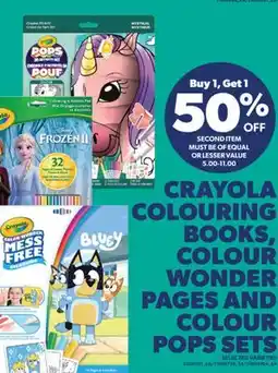 Real Canadian Superstore CRAYOLA COLOURING BOOKS, COLOUR WONDER PAGES AND COLOUR POPS SETS offer