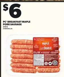 Independent Grocer PC BREAKFAST MAPLE PORK SAUSAGE, 375 G offer