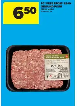 Real Canadian Superstore PC FREE FROM LEAN GROUND PORK, 454 G offer