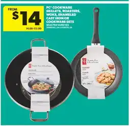 Real Canadian Superstore PC COOKWARE SKILLETS, ROASTERS, WOKS, ENAMELED CAST IRON OR COOKWARE SETS offer