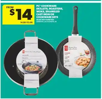 Real Canadian Superstore PC COOKWARE SKILLETS, ROASTERS, WOKS, ENAMELED CAST IRON OR COOKWARE SETS offer