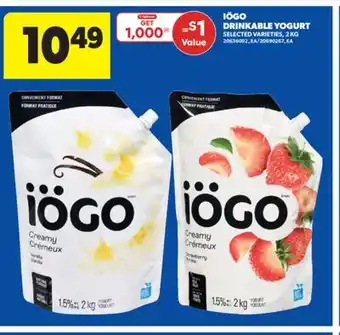 Real Canadian Superstore IÖGO DRINKABLE YOGURT, 2 KG offer