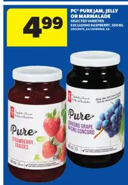 Real Canadian Superstore PC PURE JAM, JELLY OR MARMALADE, 500 ML offer