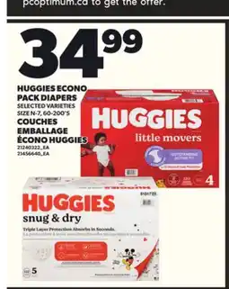 Independent Grocer HUGGIES ECONO PACK DIAPERS, SIZE N-7, 60-200'S offer