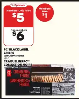 Independent Grocer PC BLACK LABEL CRISPS, 150 G offer