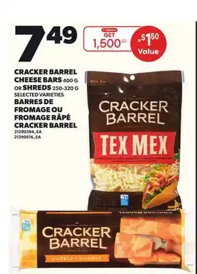 Independent Grocer CRACKER BARREL CHEESE BARS, 400 G OR SHREDS, 250-320 G offer