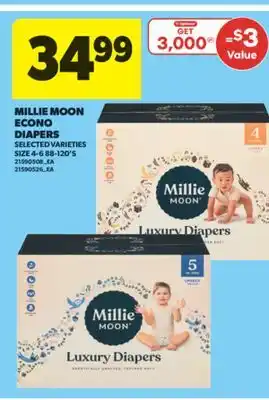 Real Canadian Superstore MILLIE MOON ECONO DIAPERS, 4-6 88-120'S offer