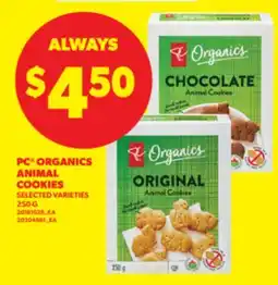 Real Canadian Superstore PC ORGANICS ANIMAL COOKIES, 250 G offer