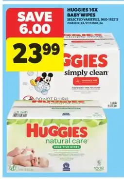 Real Canadian Superstore HUGGIES 16X BABY WIPES, 960-1152'S offer