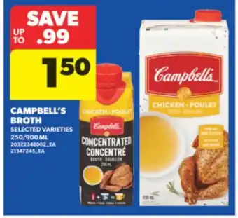 Real Canadian Superstore CAMPBELL'S BROTH, 250/900 ML offer