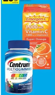 Real Canadian Superstore CENTRUM MULTIVITAMINS, CALTRATE BONE HEALTH SUPPLEMENTS OR EMERGEN-C VITAMINS offer